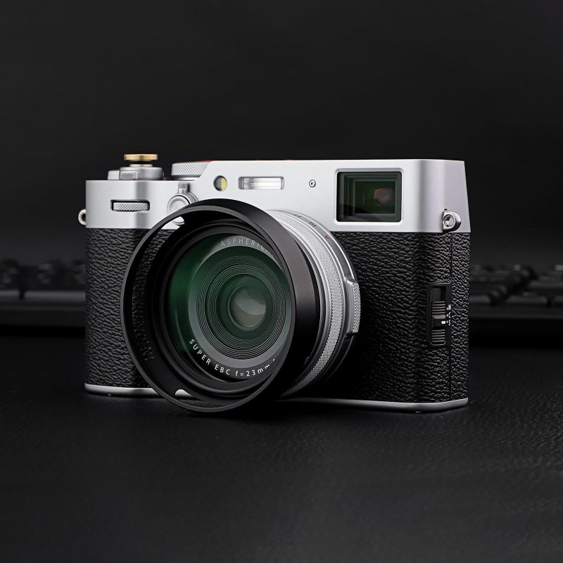 Haoge LH-X53B 3in1 Lens Hood with Adapter Ring with Cap Set for Fujifilm X100VI Fuji FinePix X70 X100 X100S X100T X100F X100V Camera Black Replaces Fujifilm LH-X100 - Image 2